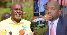Collaged file images of KAA board chairman Caleb Kositany and Roads CS Kipchumbvba Murkomen (Inset: Ill-fated chopper CS Murkomen had boarded).